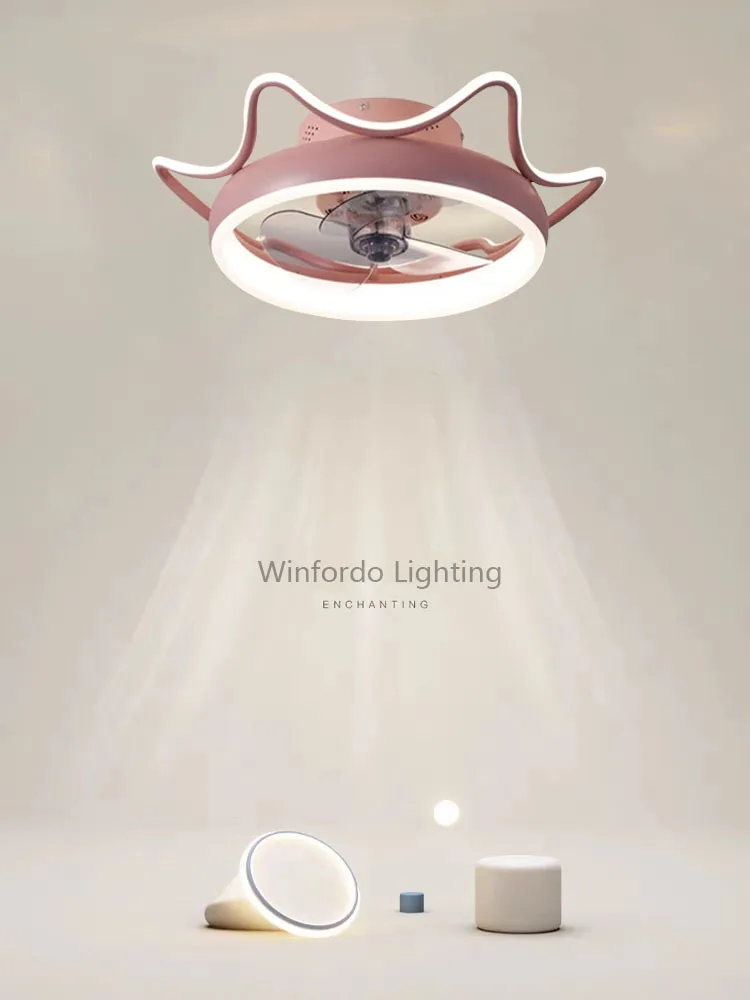 

Modern Boy Kids Bedroom LED Ceiling Fan Light Lamp Dining Room With Lights Remote Control Lamps For Living RoomKids' Lamp