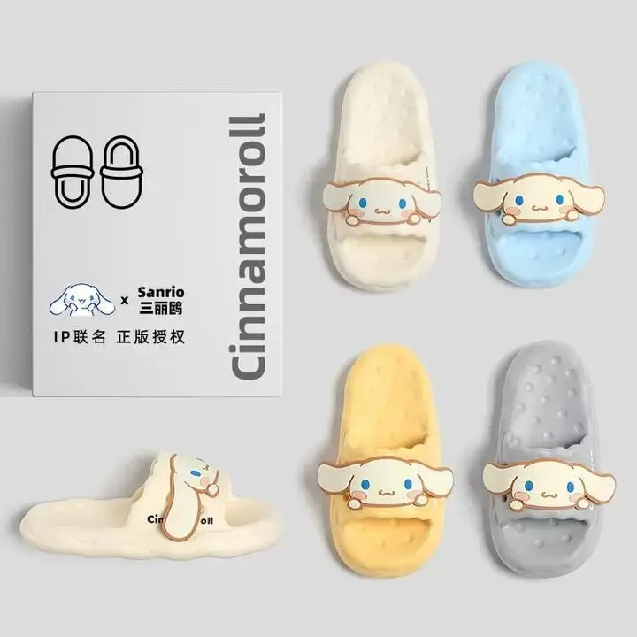 

Cinnamoroll тапочки с героями мультфильмов Sanrio, милые шлепанцы для девочек, студенческие уличные летние тапочки на толстой подошве, домашняя подошва, тапочки с дезодорантом