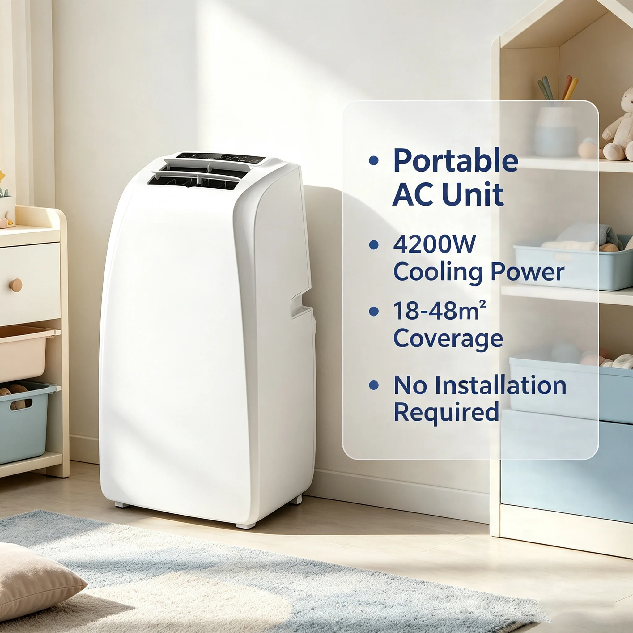 High Quality 1370W Cooling Power Built in Overload protection Auto up Down Swing Wind Portable air Conditioner for Home Office