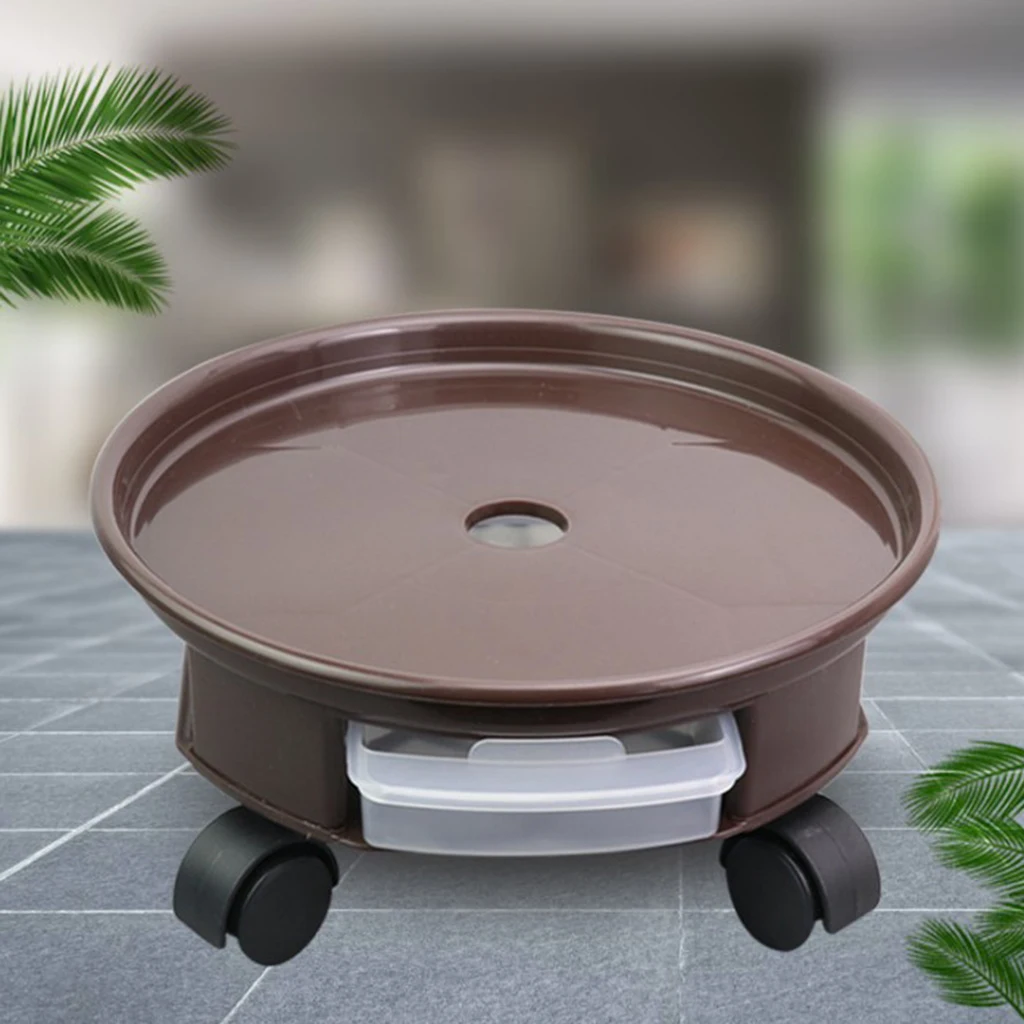 Garden Plant Pots Holder Rolling Tray Pallet with Moving Caster Water Storage Design Planter Stand with Wheels Floor Safe