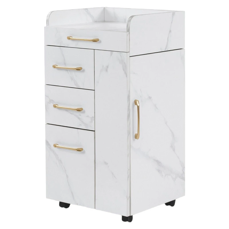 Trolley Hair Rolling Trolley Storage Utility Trolley White Convenient