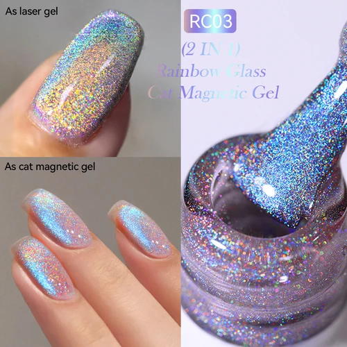 LILYCUTE 7ml láser gato Gel magnético esmalte de uñas azul púrpura gel de vidrio esmaltes de uñas Soak Off Gel UV semipermanente para decoración de uñas