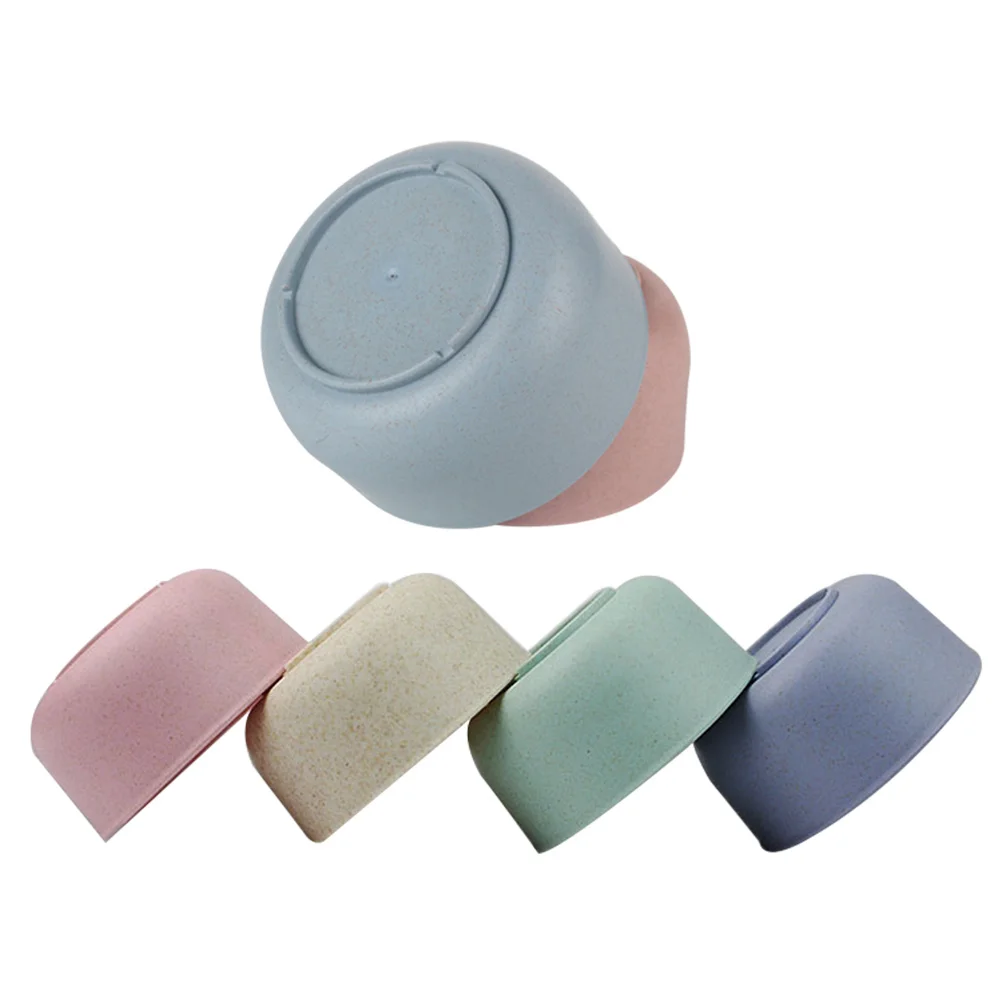 6 قطعة مجموعة أدوات المائدة من قش القمح أطباق أرز الطفل تصميم دائري ناعم غير قابل للكسر آمنة للأطفال طبق الميكروويف الفريزر هدية مثالية