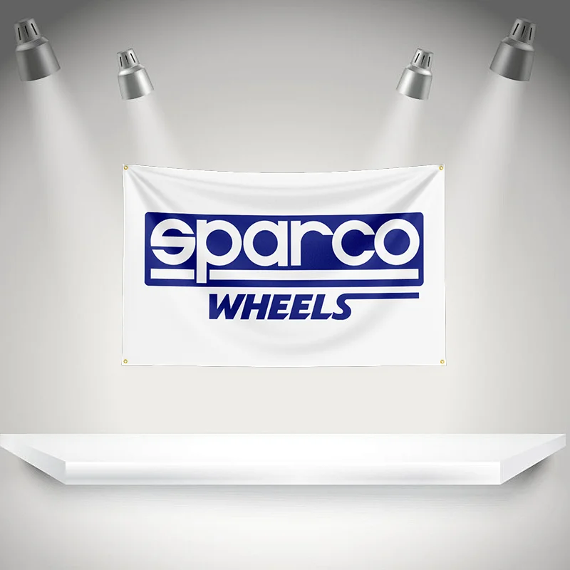 S-Sparco Wheel Flag Auto Parts Tools Banner   HD Printing Tapestry Exhibition, Car Fans, Garage Decor