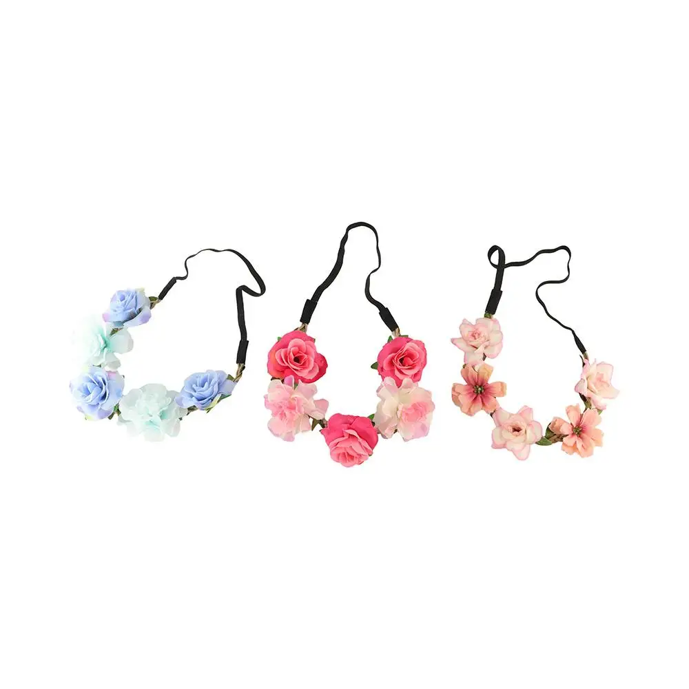 Accessories Wedding Party Hairband Floral Hoop Rose Flower Wreath Decoration Flower Crown Women Headwear Tiara Flower Headband