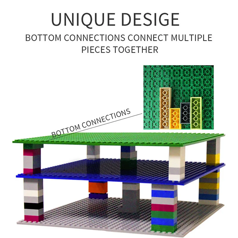 แผ่นฐานสองด้าน 32x32 16x32 แผ่นฐานคลาสสิกสองด้าน บล็อกพลาสติก DIY ตัวต่อ บล็อกแบบประกอบเอง ใช้ได้กับแบรนด์ต่างๆ