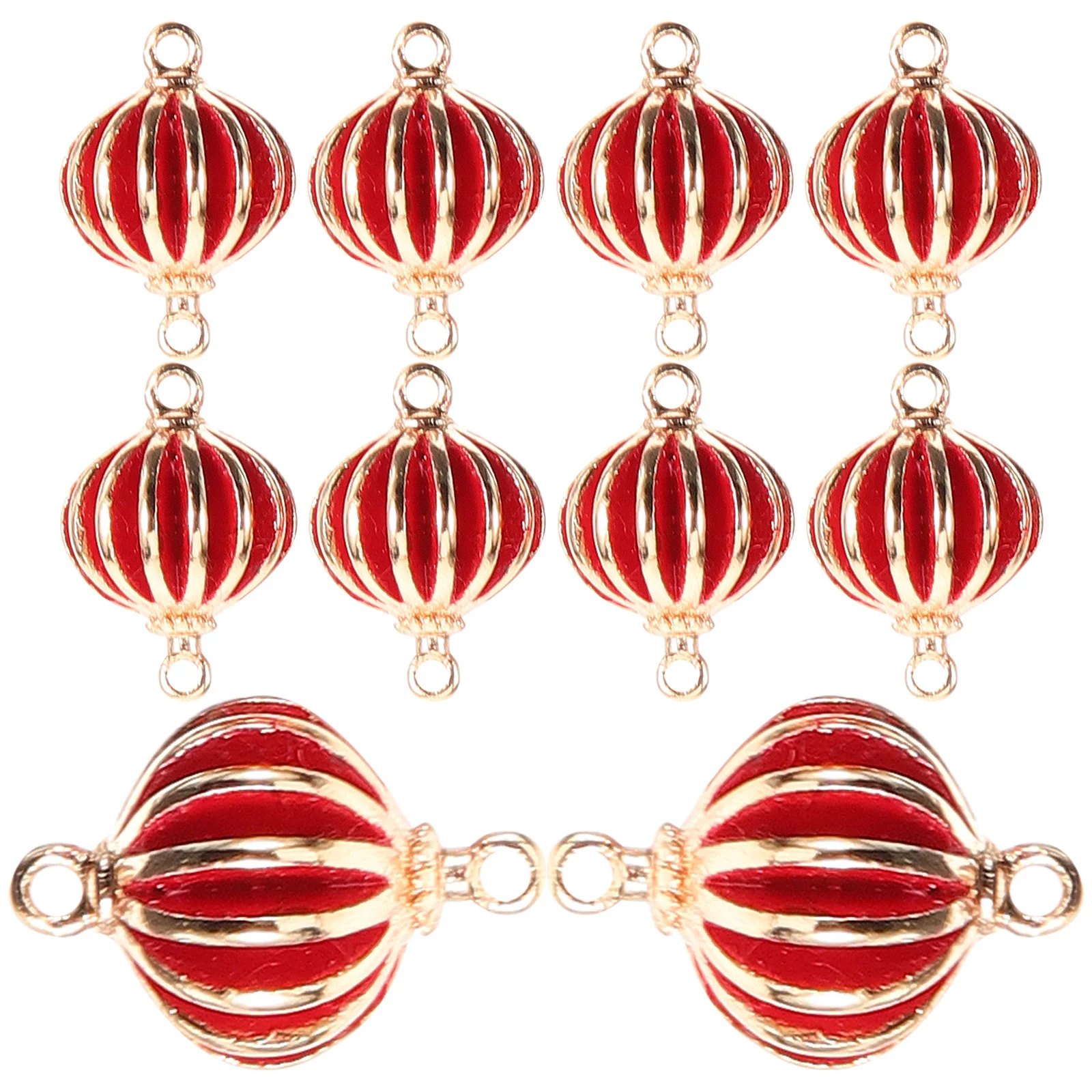 1Set Rode Lantaarn Hanger DIY Sieraden Maken Benodigdheden Chinese Stijl 8mm Ketting Armband Oorbellen Sleutelhanger Charme