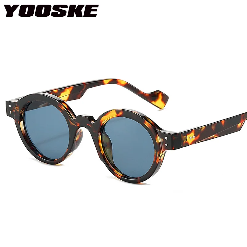 YOOSKE Vintage Round Sunglasses for Women Men Luxury Brand Designer Steampunk Sun Glasses Male Outdoor Driving Goggles UV400