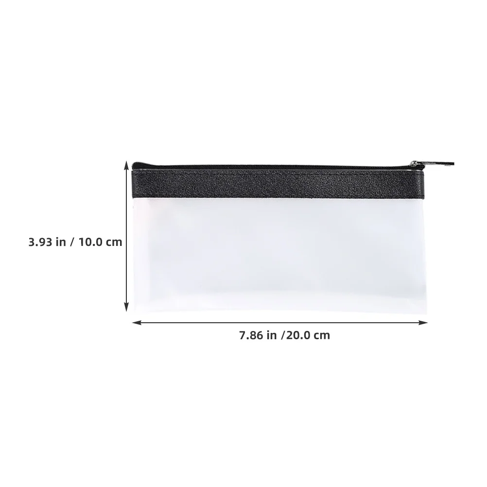 4개 세트 투명 PVC 필통 투명 돈 정리 지퍼 파우치 동전 지폐 현금 보관 소형 동전 홀더 파우치