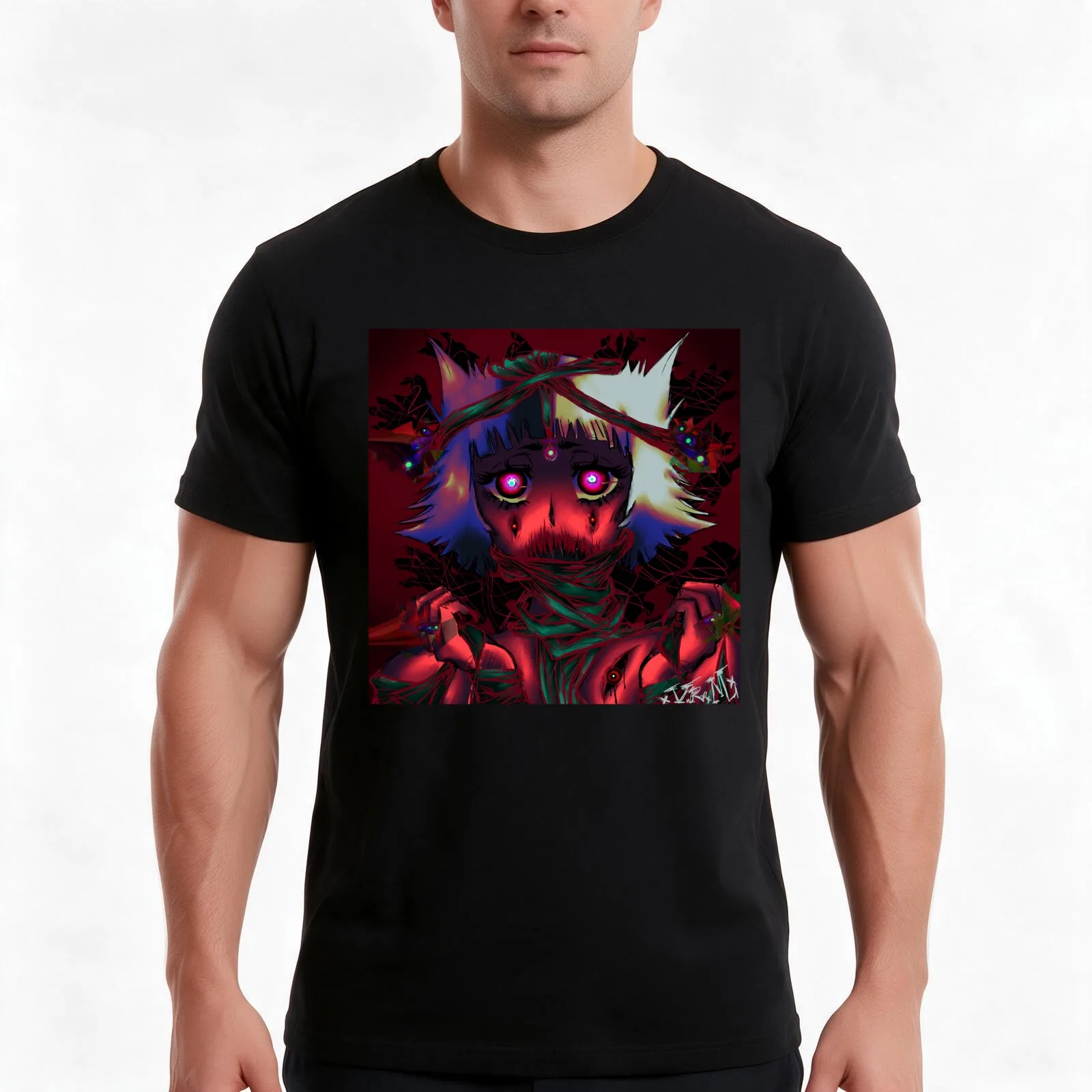 Hell Girl T-Shirt, Summer Casual Cotton Tee, Oversized Streetwear Tops, Vintage Graphic Print, Loose Fit Short Sleeve