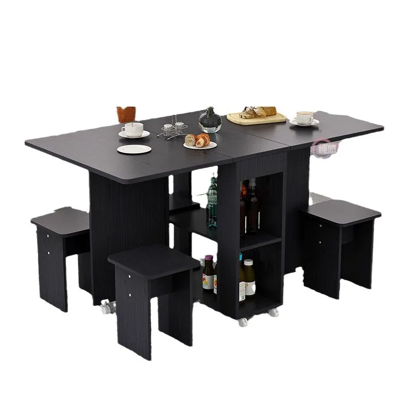 

Folding dining table for home use, small apartment small simple rectangle, eating table movable multi-function