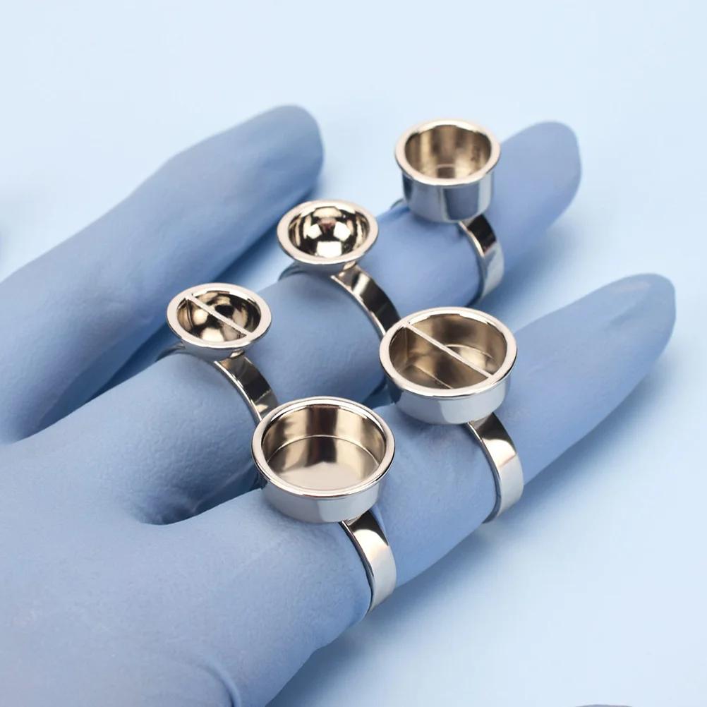 

5 шт., кольца с чернилами для татуировки бровей из нержавеющей стали, держатель пигмента, кольцо для клея для ресниц, принадлежности для татуировки, клеевые кольца, чашки с чернилами для татуировки