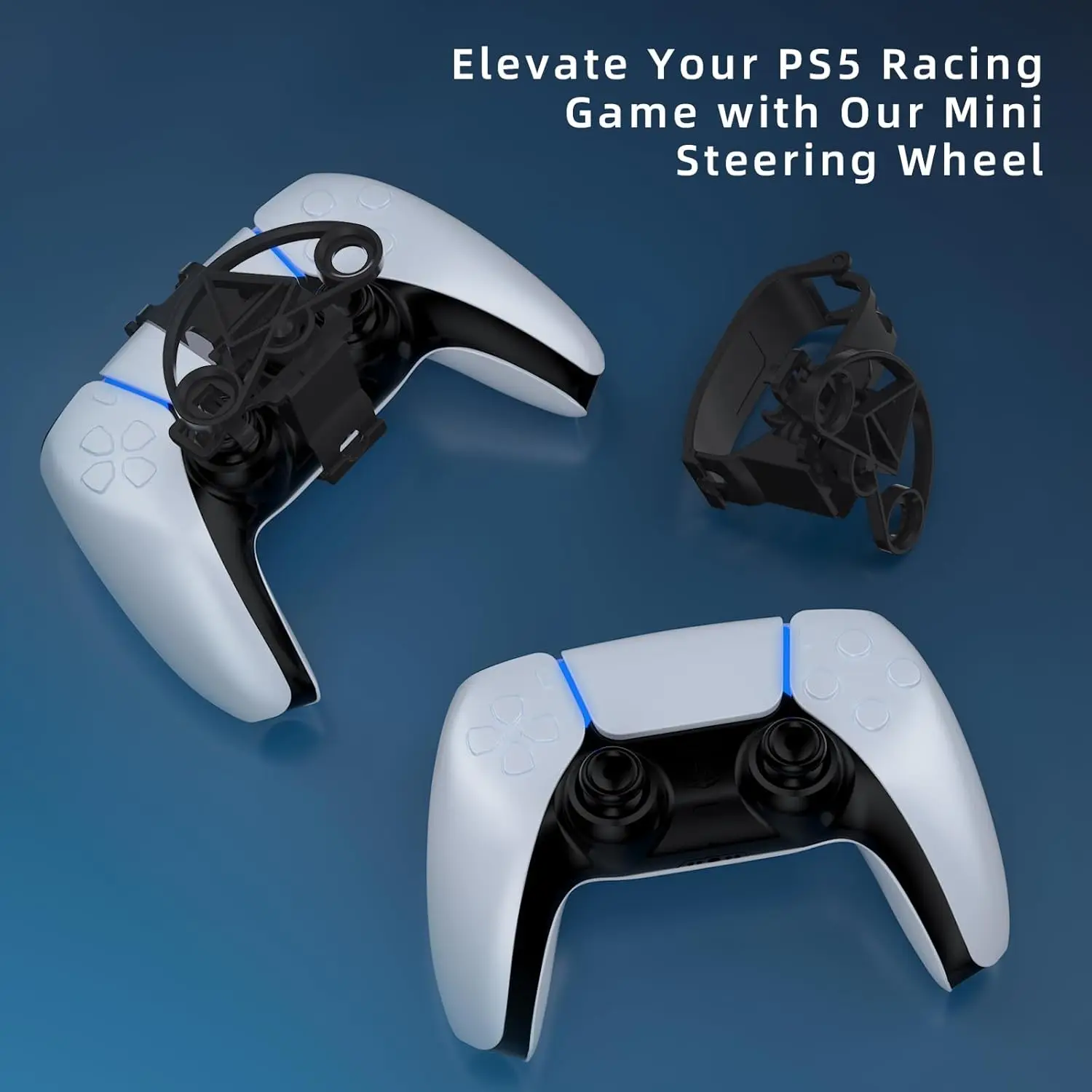 GAMINJA Racing Game Controller Steering Wheel Attachment Accessory For Playstation 5 Mini Steering Wheel For PS5 Game Controller