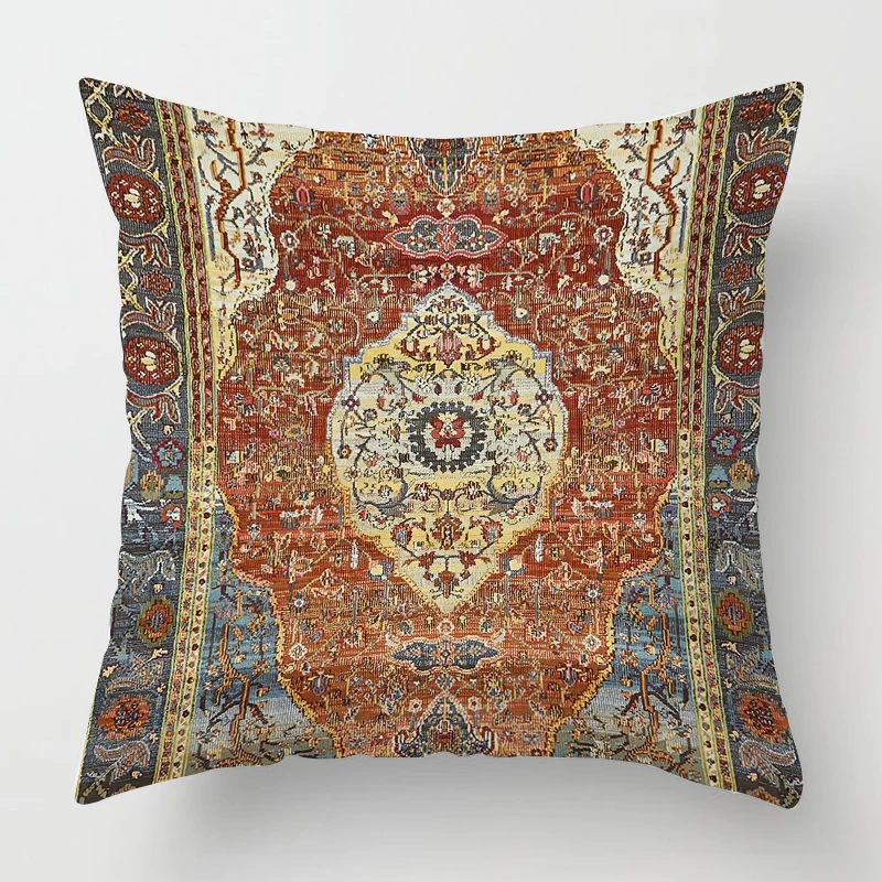 Persian Rug Pattern Pillowcase Living Room Sofa Cushion Cover Fashion Decorative  Home Decor