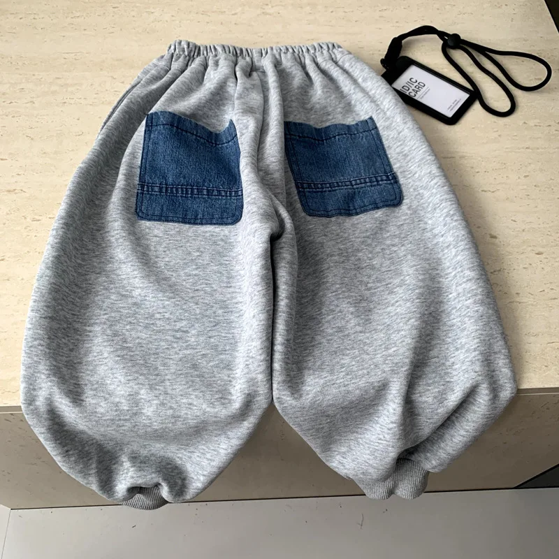 Children Clothes Boys Harun Pants 2026 New Spring Girls Korean-style Loose Denim Pocket Tight-fitting Versatile Sweatpants