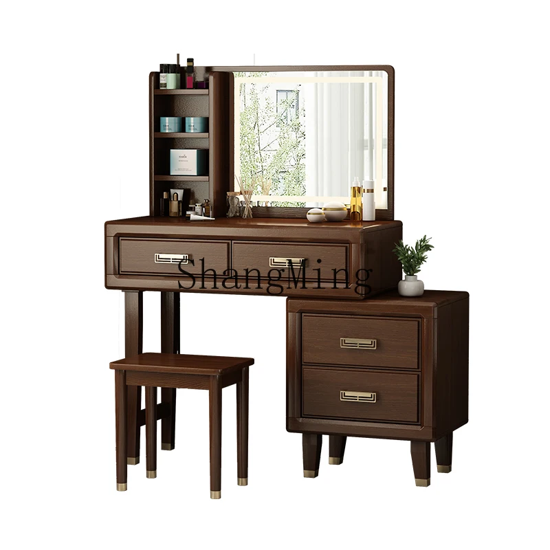 

DHY new Chinese dresser solid wood makeup table desk bedroom storage cabinet premium log