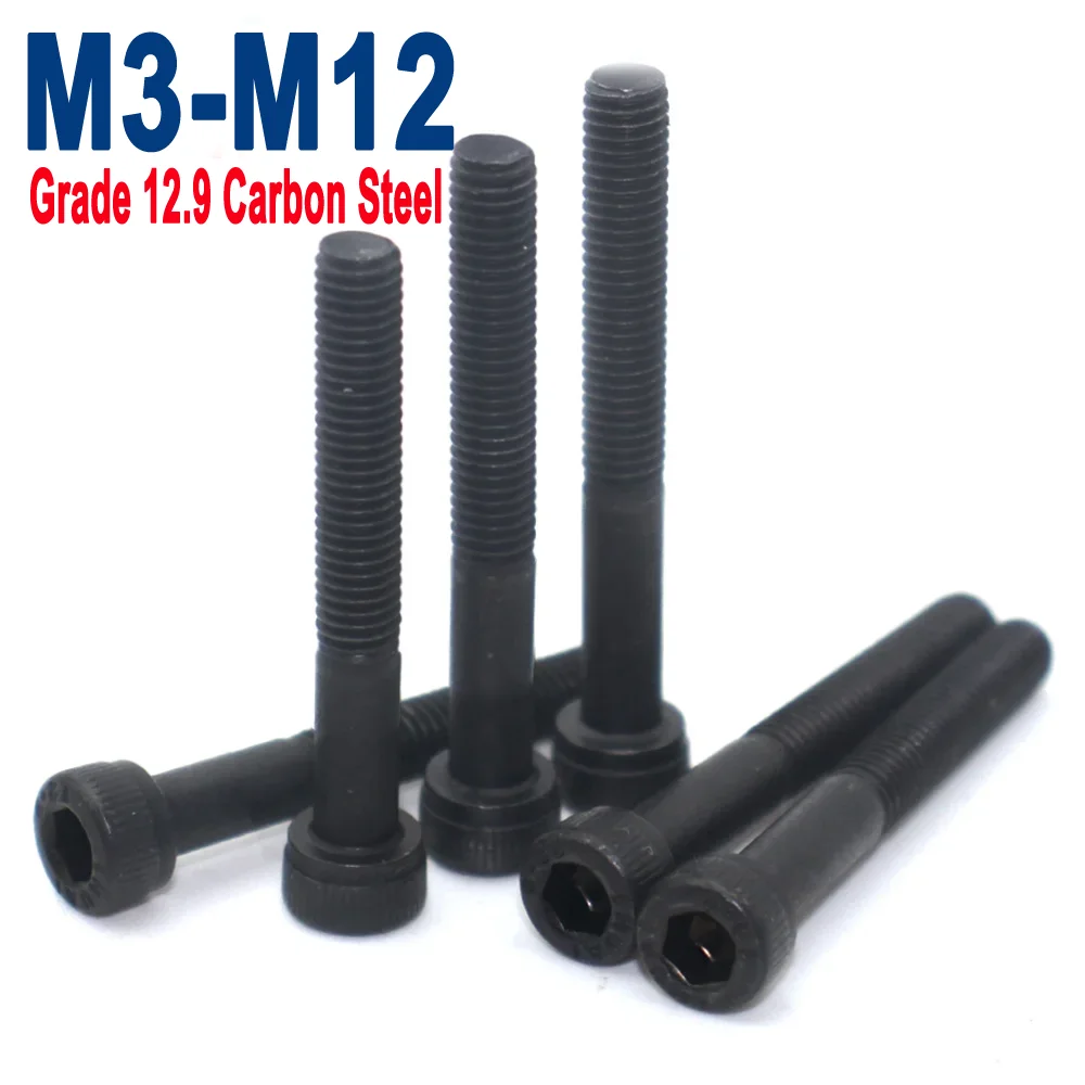 

M3 M4 M5 M6 M8 M10 M12 Half Thread Hex Socket Cap Head Bolt DIN912 Grade 12.9 Carbon Steel Extended Length Cup Head Screw