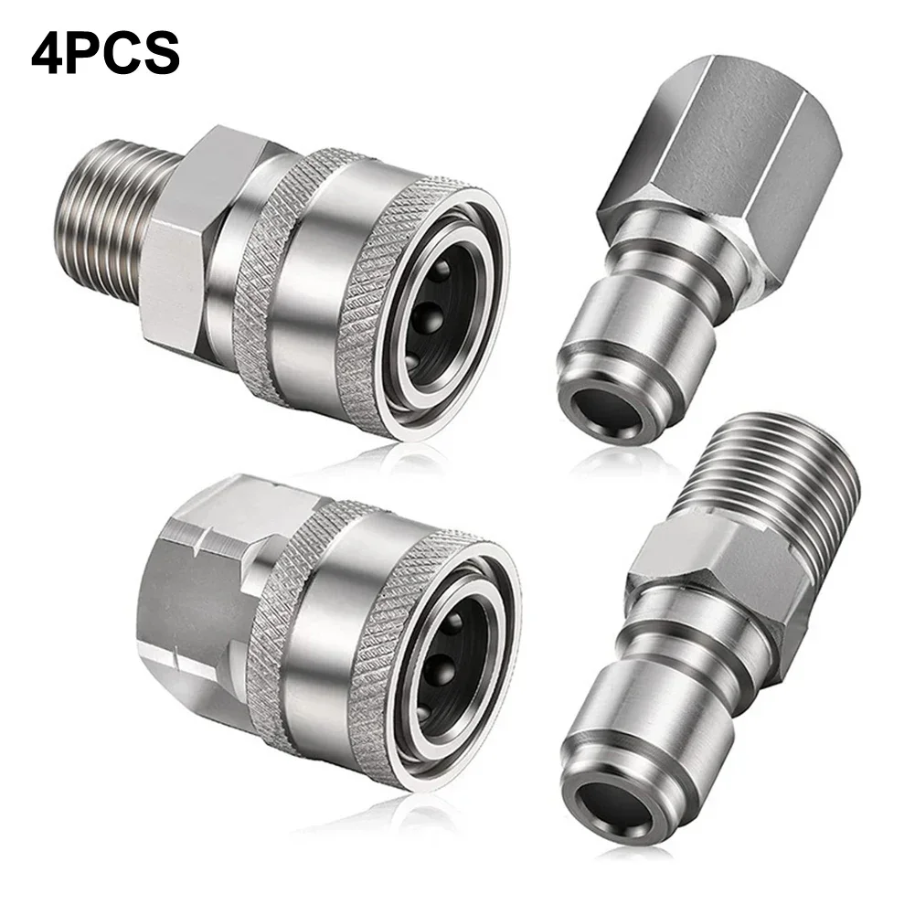 

Pressure Washer Coupler 3/8 1/4 Inch Stainless Steel Quick Connect Fittings Male Female Accessories Pressure Washer Adapter Set