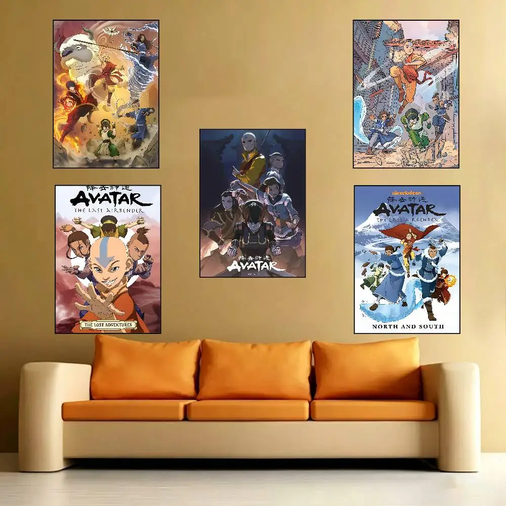 Avatar – Der Herr der Elemente – Poster für Wohnzimmer und Bar, hochwertige Leinwand im Vintage-Stil, Comic-Malerei, Kunstbild für die Wanddekoration zu Hause