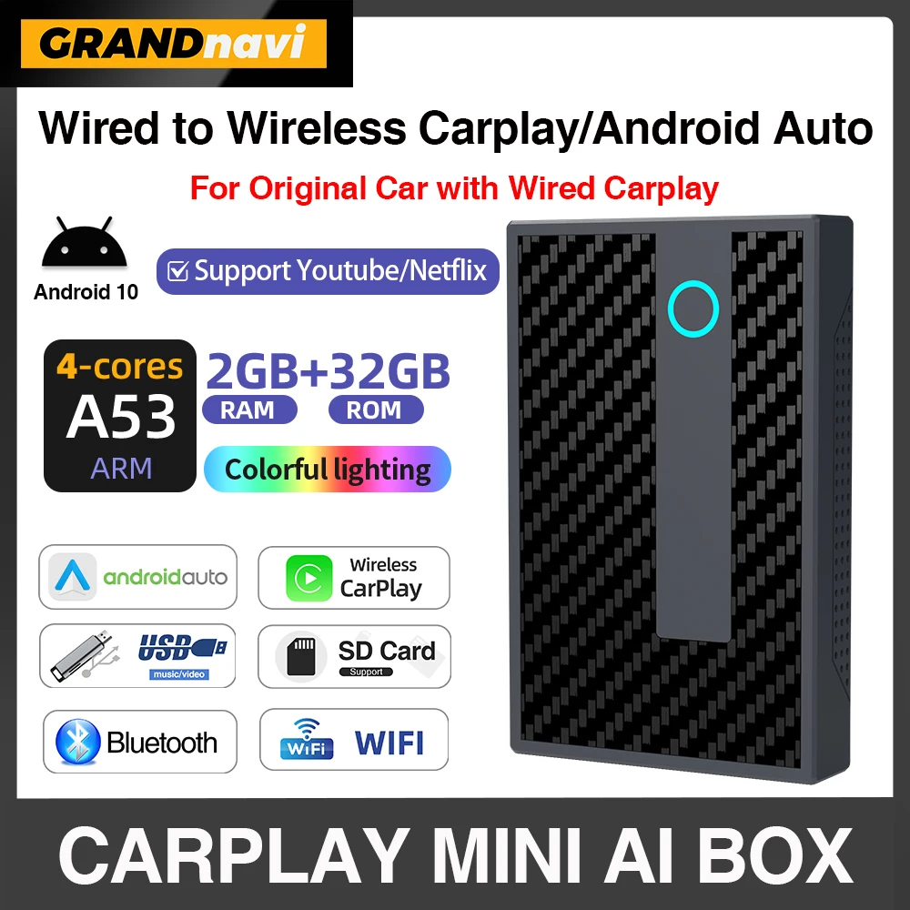 Wireless CarPlay Android Auto Magic Ai Box For YouTube Netflix Android Adapter Car Streaming Box For Kia Volvo VW Benz Toyota