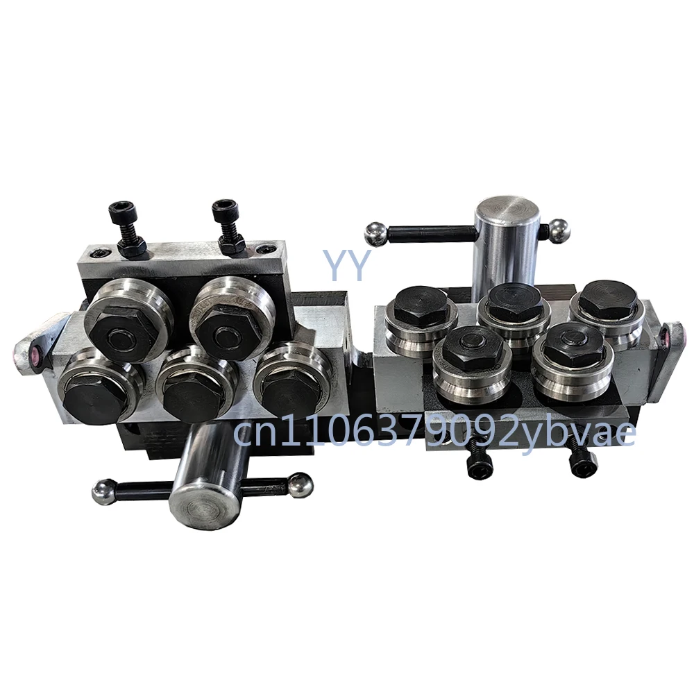 

Приспособление для выпрямления металлической проволоки с 10 выпрямительными роликами