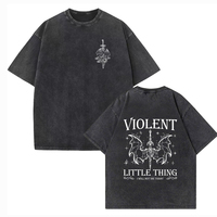 Violent Little Thing Vintage Unisex Harajuku O-Neck Dragon Rider Short Sleeve Cotton T-Shirts Fourth Wing Fan Gift Shirts