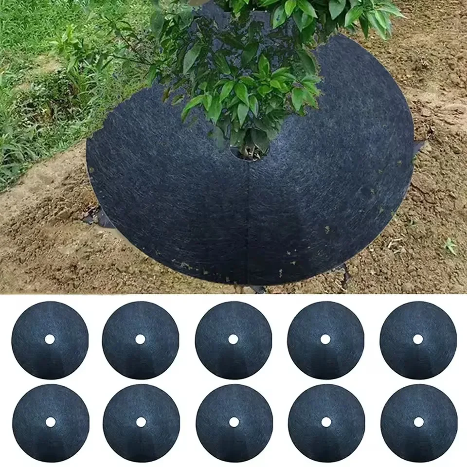 12 Uds. Nuevas esteras de protección para malas hierbas, tela de Control ecológico, anillo de mantillo, barrera redonda para malas hierbas, cubierta para plantas para jardín interior y exterior