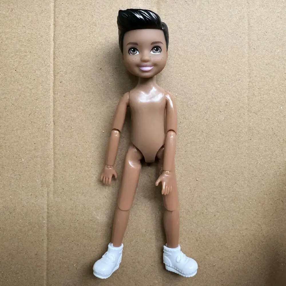 14 ซม.Little Kelly ข้อต่อเคลื่อนย้ายได้ 5 นิ้วชายหญิง Dark ธรรมดาผิว Naked Body Reborn Bjd 1/12 ของเล่นสีขาวสีบลอนด์ผมสีดํา