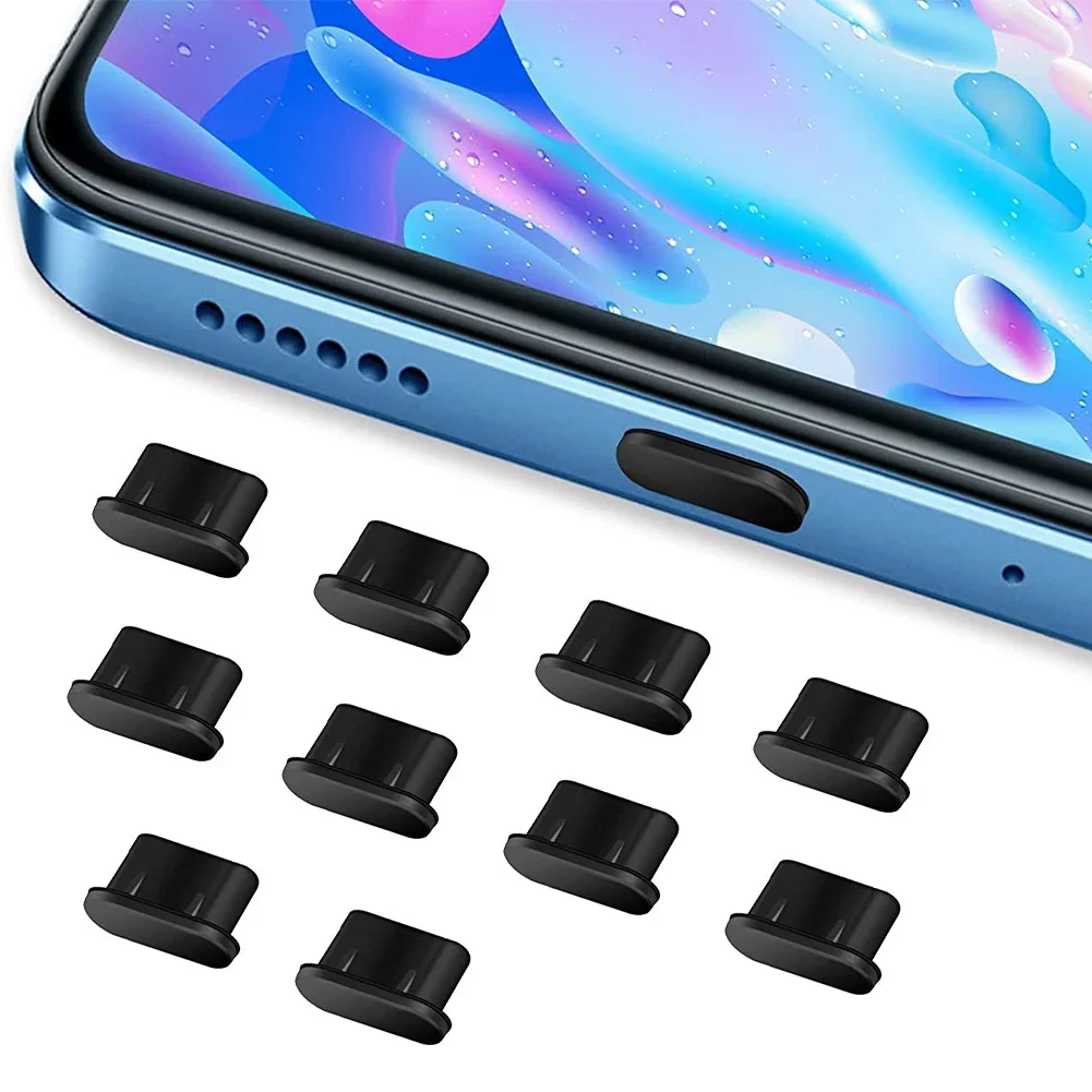 10Pcs Type-C Dust Plug USB Charging Port Protector Waterproof Silicone Cover for Samsung Huawei Smart Phone Accessories