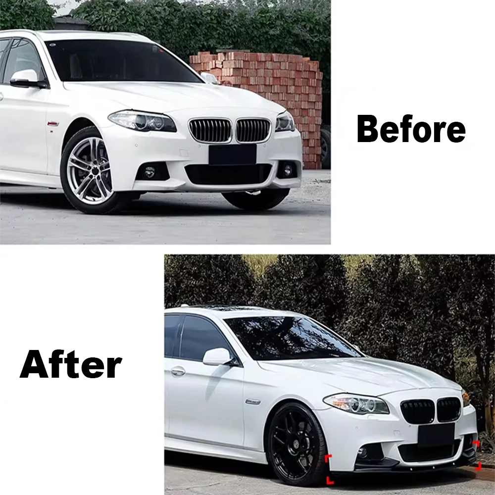 For BMW 5 Series F10 F11 M Sport 2011-2017 Car Front Bumper Lip Body Kit Spoiler Splitter Bumper Canard Lip Splitter Accessories