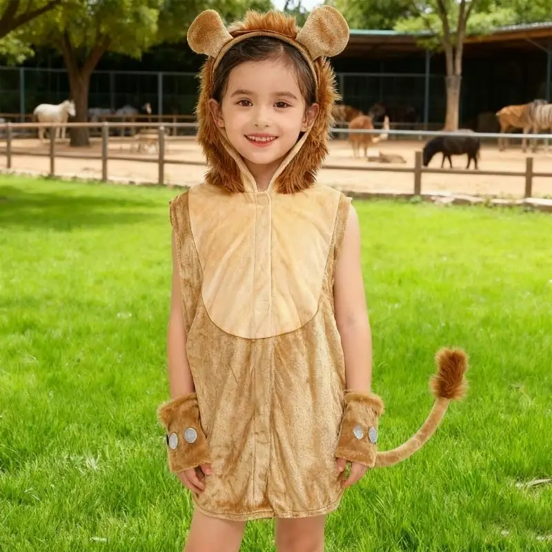 الفتيان الفتيات تأثيري الحيوان الأسود زي سماعة أذن ذيل Jumupsuit مهرجان ملابس الحفلات الأطفال يوم مرحلة الأداء ارتداء #2