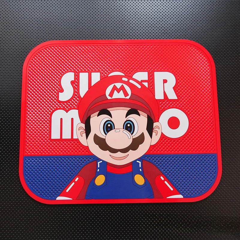 20x24cm Super Mario Anime podkładki antypoślizgowe do samochodu antypoślizgowa mata silikonowa do telefonu okulary przeciwsłoneczne Cartoon mata