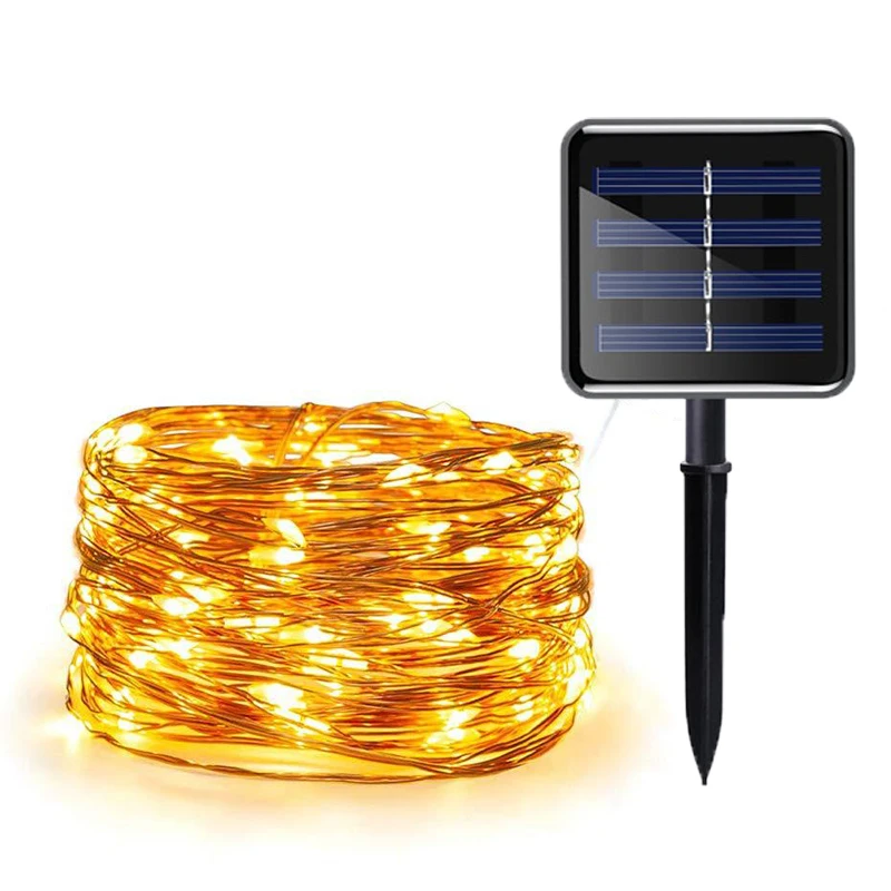

7M/12M/22M/32M 8 Modes Solar Fairy Lights LED Copper Wire Lights Xmas Lights Garden Decoration Garden Light Room Ramadan Decor