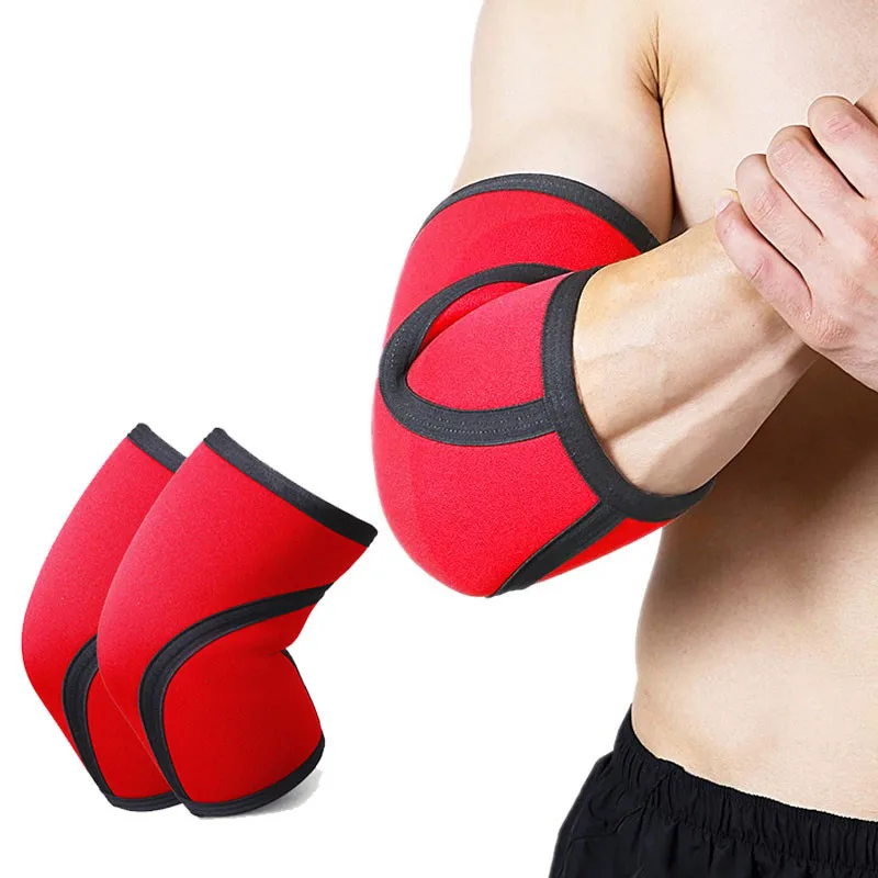 7mm neoprenowy podnoszenie ciężarów opaska wspierająca łokieć zagęścić Crossfit domowa siłownia Sport Fitness trening mięśni ochraniacz na łokieć rękaw