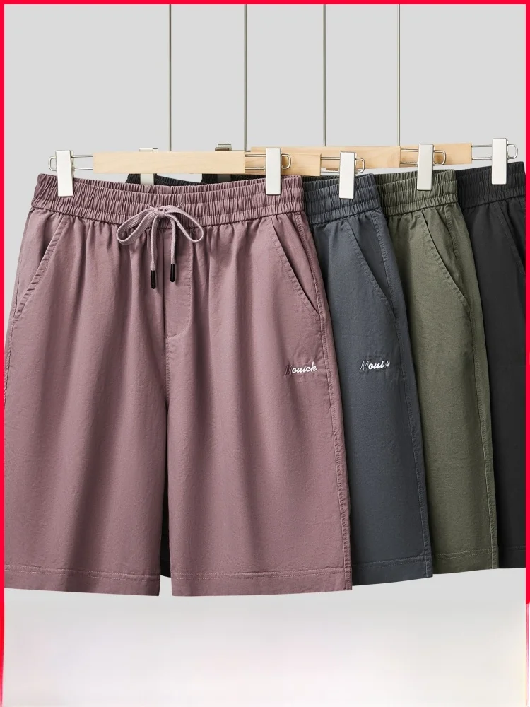 

American Retro Style 100% Cotton Washed Comfortable Breathable Summer Men's Outdoor Versatile Casual Shorts Loose Fit mid Wai...