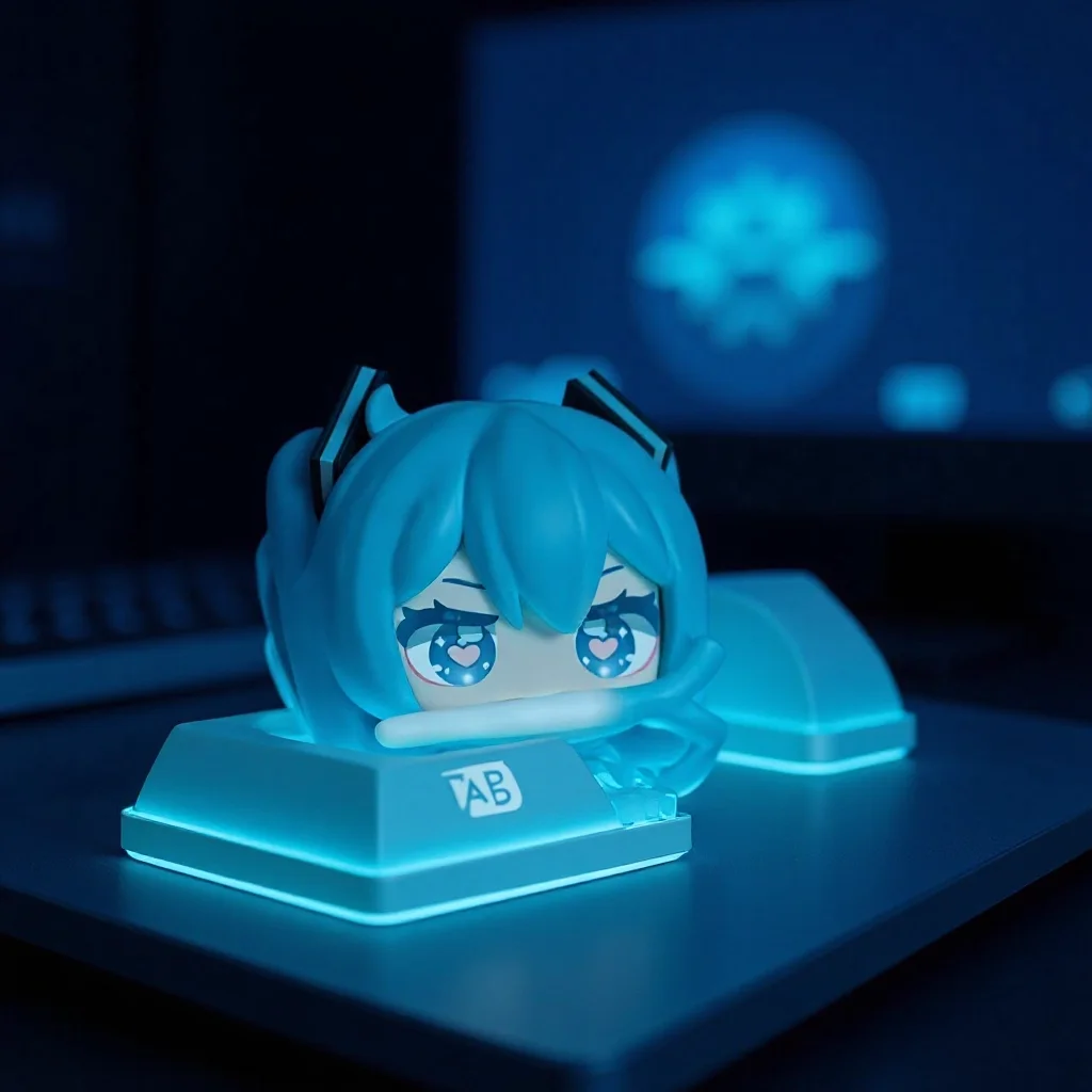 漫画初音ミクスイングオニオンクロス軸-pbt-キーキャップ昇華技術パーソナライズされたゲーミングメカニカルキーボードキーキャップ