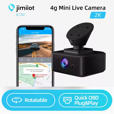 Jimiiot 2K Car Camera DVR JC182 4G Mini Rotatabl Cam Live Video Cloud Front Remote Control Real-time GPS Tracking Recorder PC