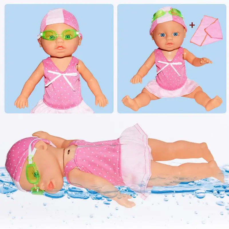 Swimming Doll Waterproof Electric Toy Educational Swimming Doll Children Summer Water Toy Learn-to-Swim Companion for Seaside