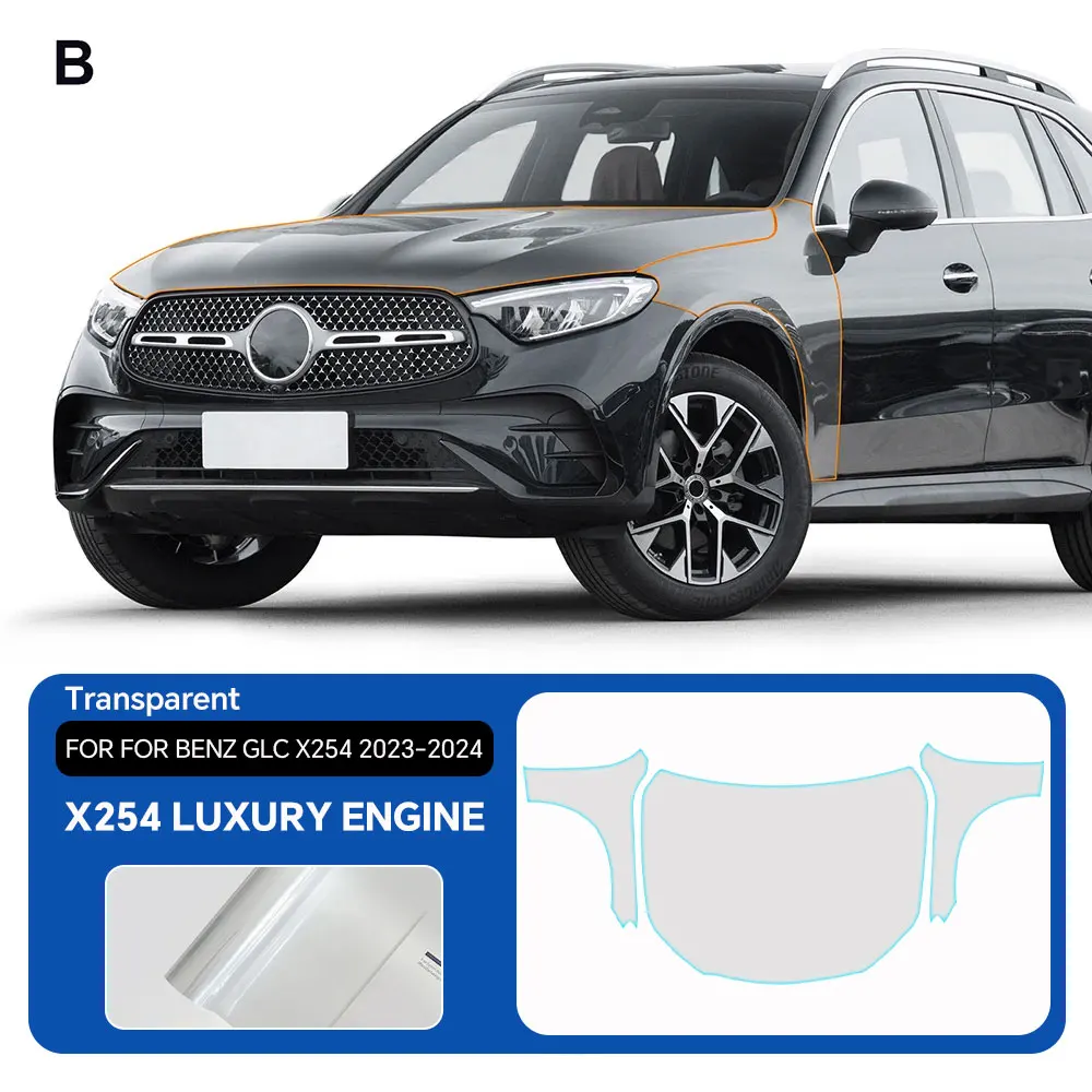 

For Mercedes Benz GLC X254 Luxury X254 Base 2023 2024 TPU Bumper Door Pre-cut Protection Film PPF Scratch-resistant Transparent