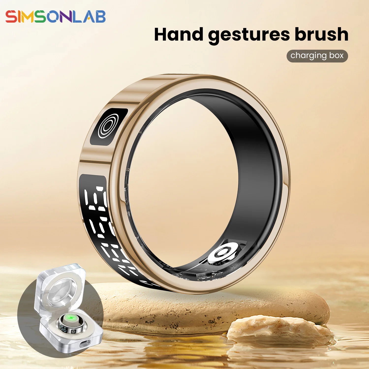 

Новое умное кольцо SR08, мониторинг сна и здоровья, светодиодный дисплей, 5 атм, водонепроницаемый зарядный чехол, кольцо с несколькими спортивными режимами для мужчин и женщин, подарок