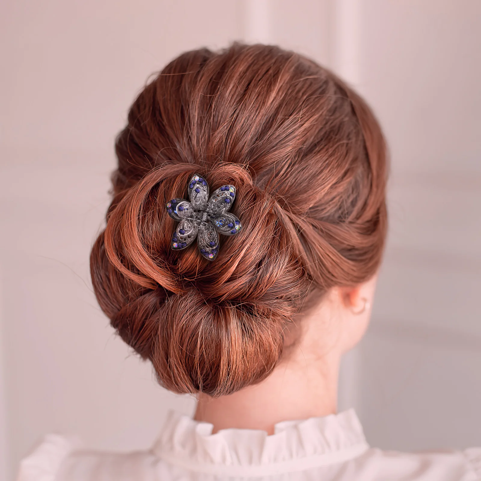 الجوف خارج حجر الراين مشبك شعر كليب لون عشوائي Waterdrop نمط الزخرفية مشبك شعر للنساء ماكياج حمام غسل الوجه