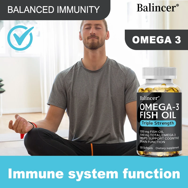 Omega 3 Fish Oil - with DHA & EPA - Supports Brain, Nervous System, Cardiovascular, Skin Health, Antioxidant - 120 Capsules