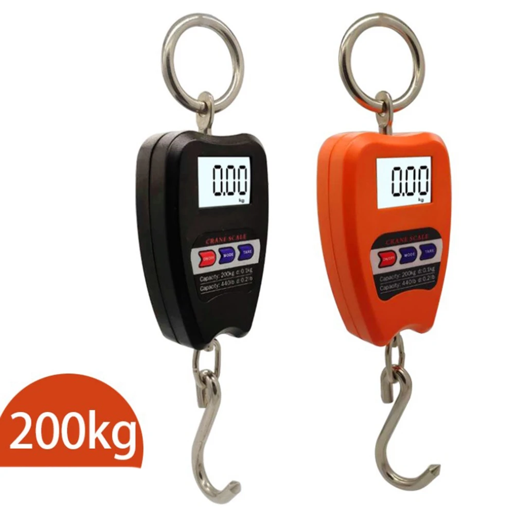 Mini Crane Scale Weighing Digital Industrial Hanging Scale 200Kg/441Lb Heavy Duty Hanging Hook Scales