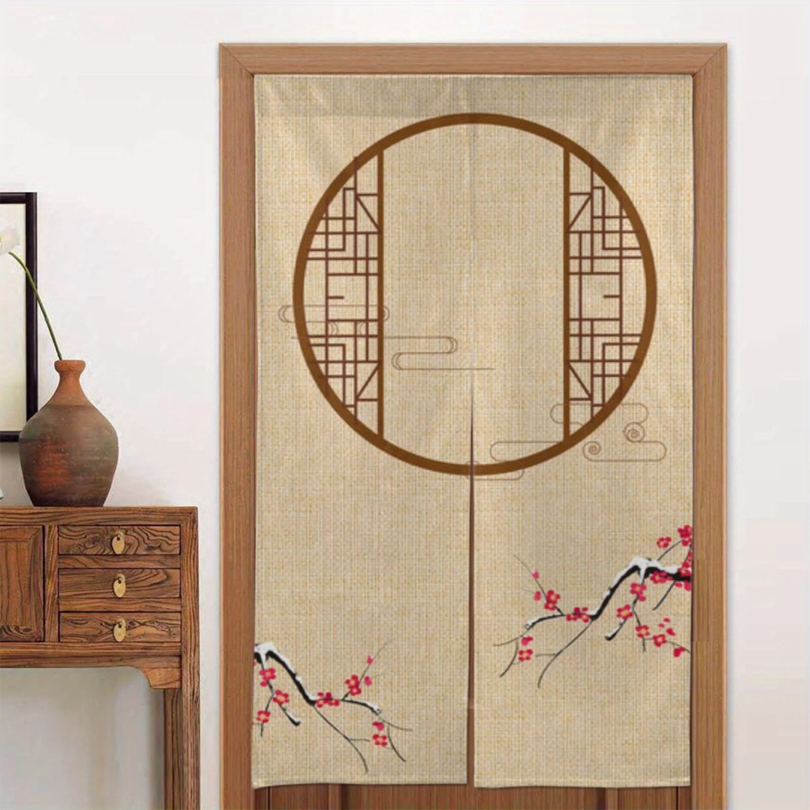 japanese chinese style door curtain elegant room divider hallway use machine washable for all seasons home decor Quick Setup