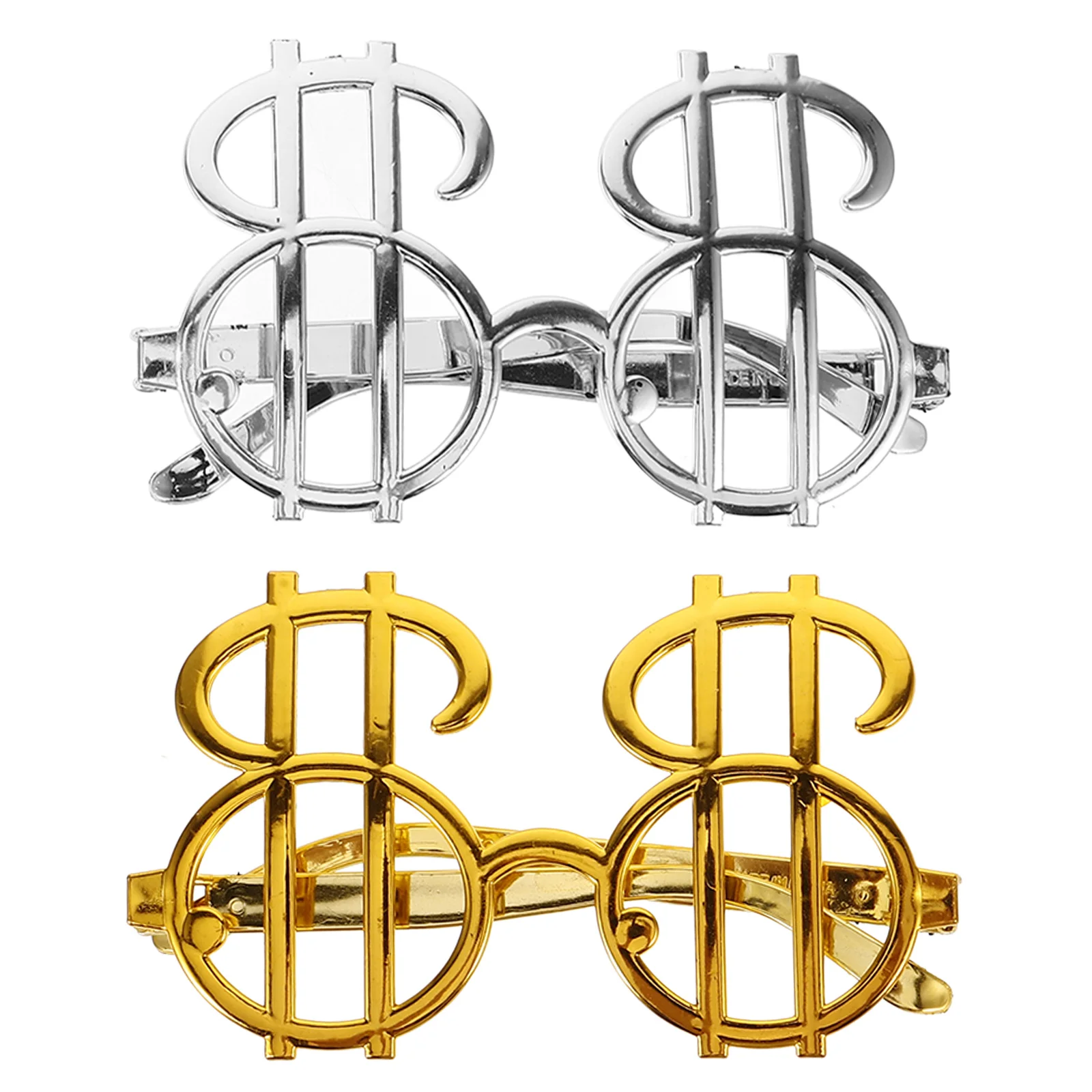 2 pezzi novità occhiali da festa stile dollaro occhiali unici in plastica leggeri e confortevoli per festival adulti bambini