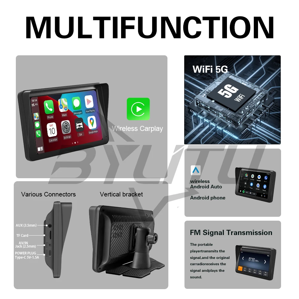 New Universal 7 Inch Car Radio Multimedia Video Player Wireless Carplay Wireless Android Auto Touch Screen For Volkswagen Skoda