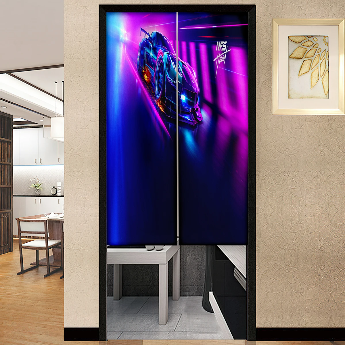 Speed Car Door Curtains Art Vehicle Bedroom Kitchen Living Room Partition Home Entrance Restaurant Hanging Half-Curtains Decor