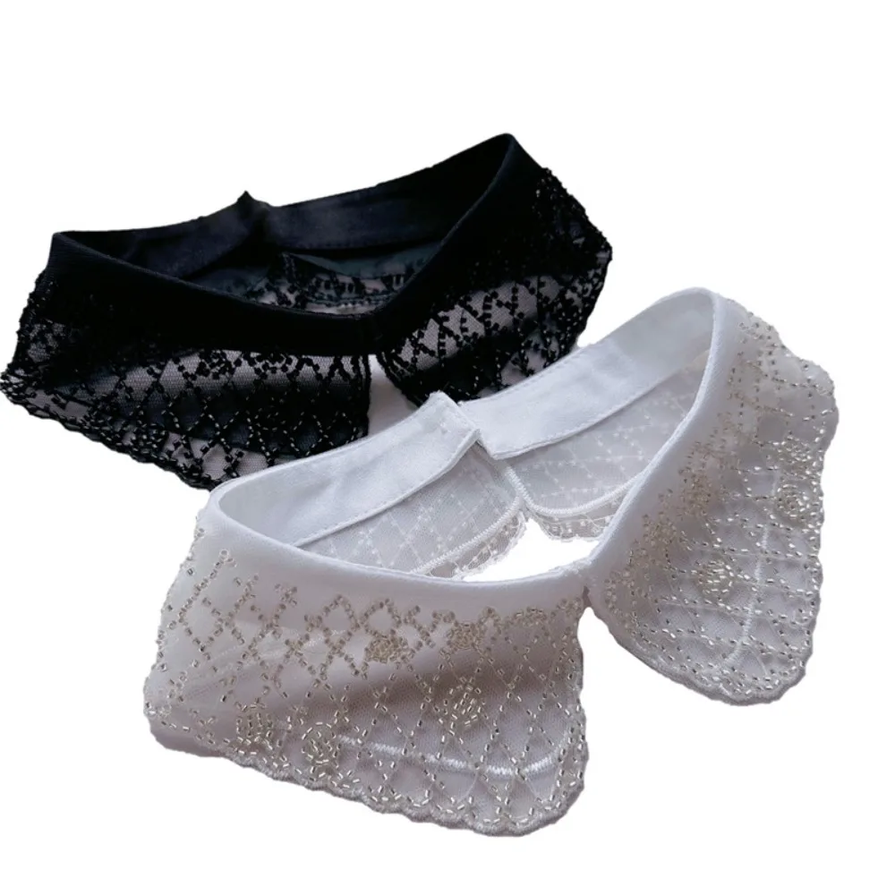 New Embroidered Bead Collar Women's Lace Collar Clothing Accessory Lace Up Shawl Detachable Shirt Dress Blouse Decor