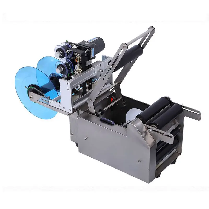 MT-50C Semi-automatic Round Bottle Labeler, Labeling Machine for Cans and Beverage Bottles with Date Printer