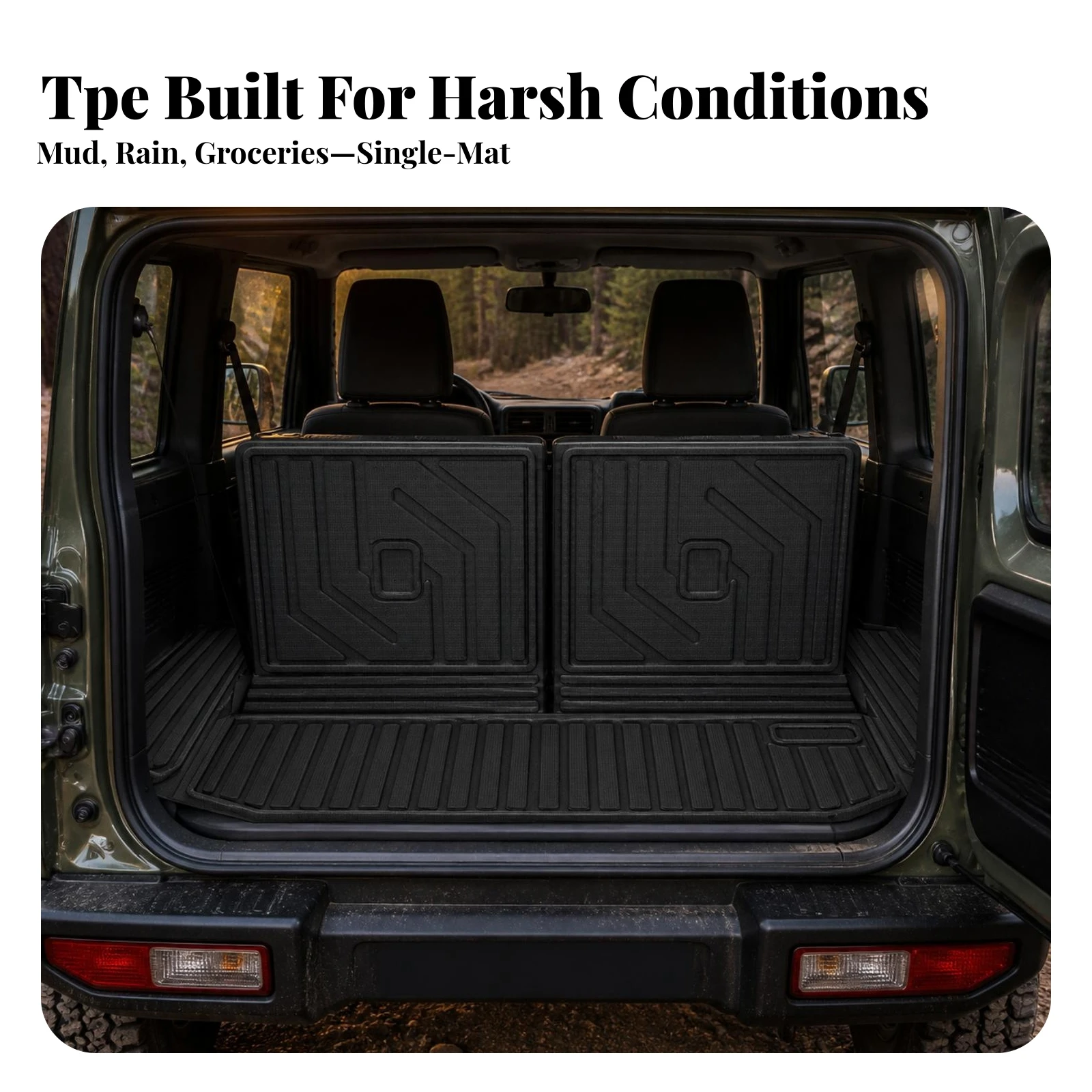 Cargo Mat with Side Wings Vehicle-Specific Rear Cargo Liner Trunk Liner Wipe-Clean Long-Lasting for Outdoor Enthusiasts